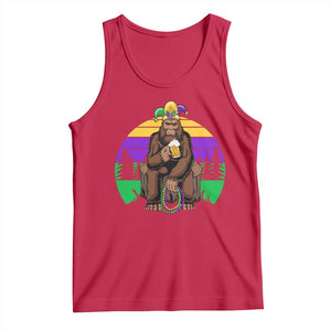 Mardi Gras Bigfoot Sasquatch Funny Beer Lover Tank Top TS09 Red Print Your Wear