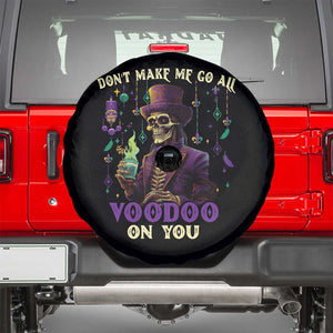 Mardi Gras Spare Tire Cover Don't Make Me Go All Voodoo On You Skeleton Witch Doctor TS09 Black Print Your Wear