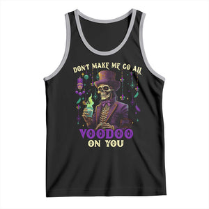 Mardi Gras Tank Top Don't Make Me Go All Voodoo On You Skeleton Witch Doctor TS09 Black Athletic Heather Print Your Wear