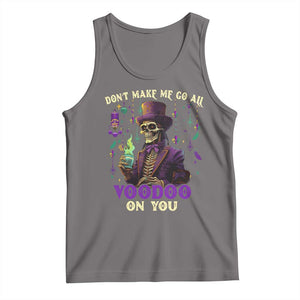 Mardi Gras Tank Top Don't Make Me Go All Voodoo On You Skeleton Witch Doctor TS09 Deep Heather Print Your Wear