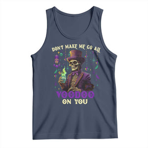 Mardi Gras Tank Top Don't Make Me Go All Voodoo On You Skeleton Witch Doctor TS09 Navy Print Your Wear