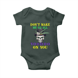 Mardi Gras Baby Onesie Don't Make Me Go All Voodoo On You Skull TS09 Print Your Wear