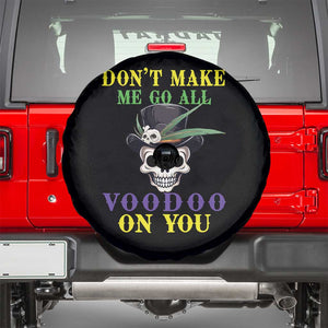 Mardi Gras Spare Tire Cover Don't Make Me Go All Voodoo On You Skull TS09 Black Print Your Wear