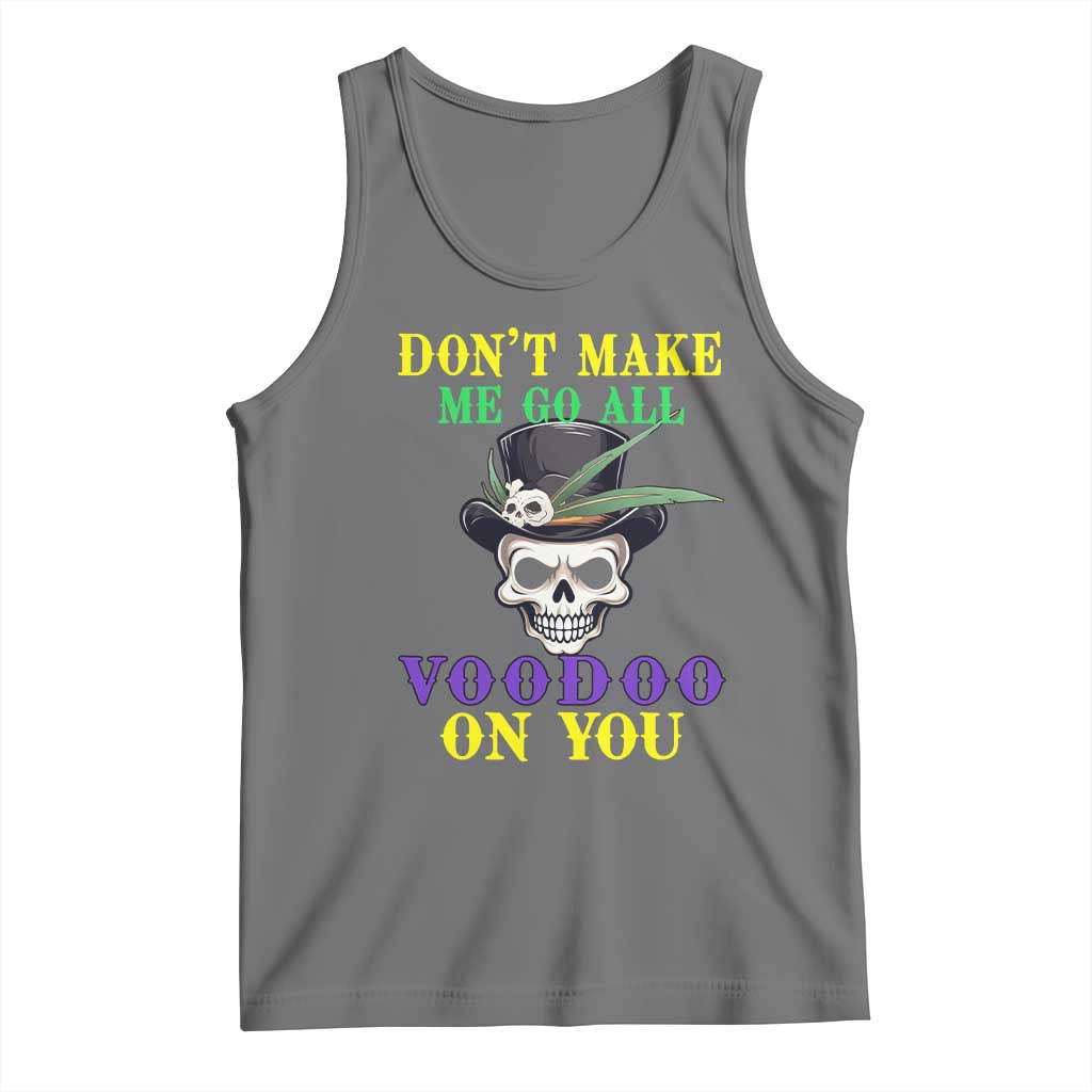Mardi Gras Tank Top Don't Make Me Go All Voodoo On You Skull TS09 Black Heather Print Your Wear