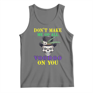 Mardi Gras Tank Top Don't Make Me Go All Voodoo On You Skull TS09 Black Heather Print Your Wear
