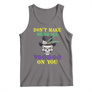 Mardi Gras Tank Top Don't Make Me Go All Voodoo On You Skull TS09 Deep Heather Print Your Wear