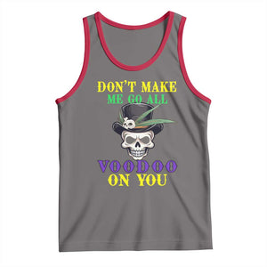 Mardi Gras Tank Top Don't Make Me Go All Voodoo On You Skull TS09 Deep Heather Red Print Your Wear