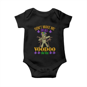 Mardi Gras Baby Onesie Don't Make Me Go All Voodoo On You Creepy Doll TS09 Black Print Your Wear