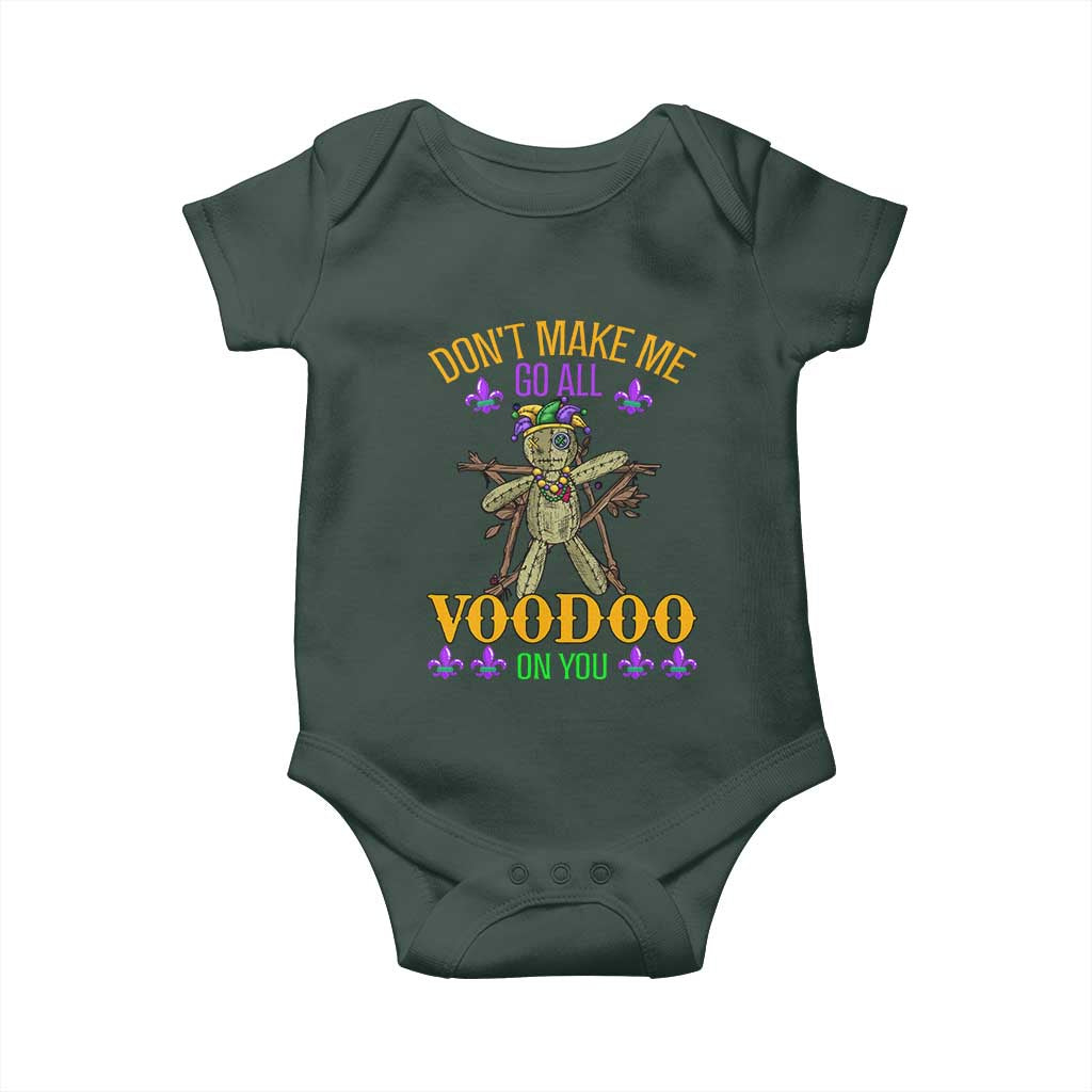 Mardi Gras Baby Onesie Don't Make Me Go All Voodoo On You Creepy Doll TS09 Print Your Wear