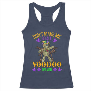 Mardi Gras Racerback Tank Top Don't Make Me Go All Voodoo On You Creepy Doll TS09 Navy Print Your Wear