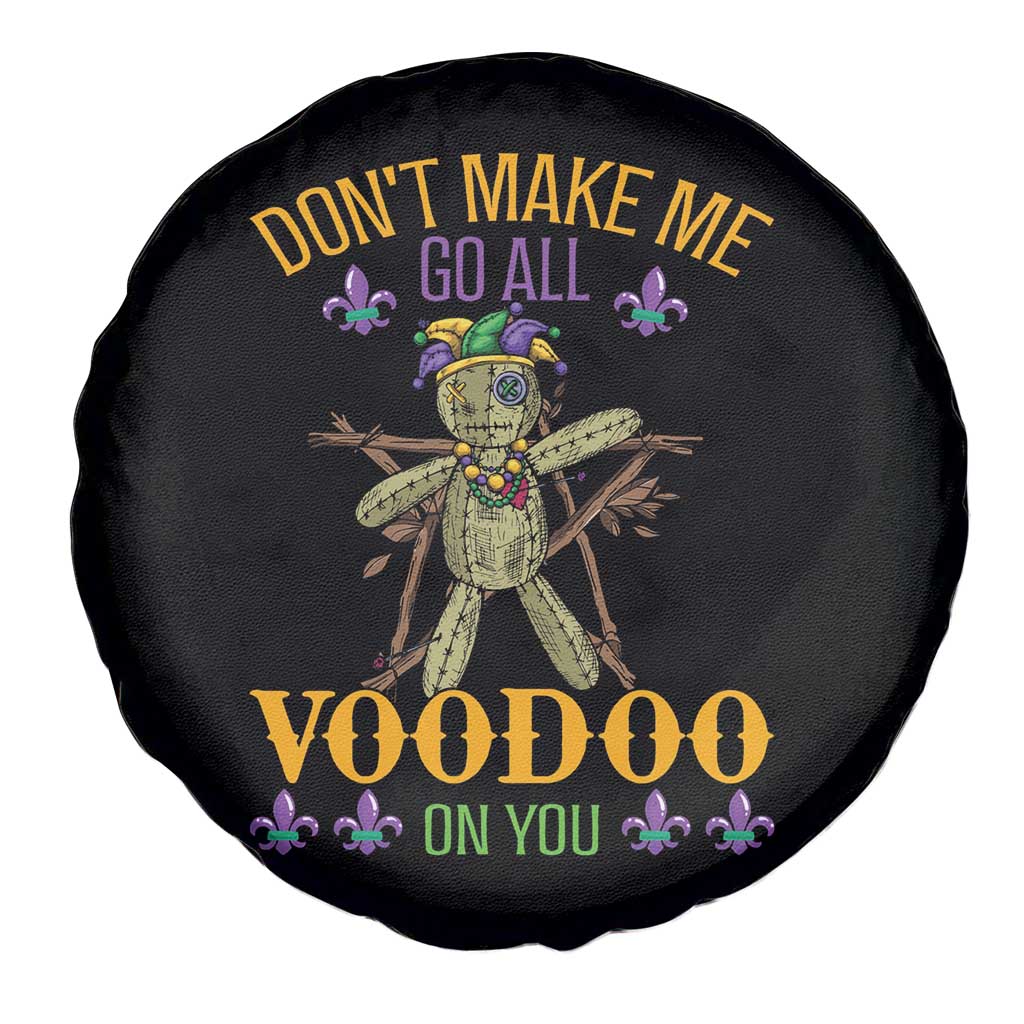 Mardi Gras Spare Tire Cover Don't Make Me Go All Voodoo On You Creepy Doll TS09 Print Your Wear