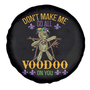 Mardi Gras Spare Tire Cover Don't Make Me Go All Voodoo On You Creepy Doll TS09 Print Your Wear
