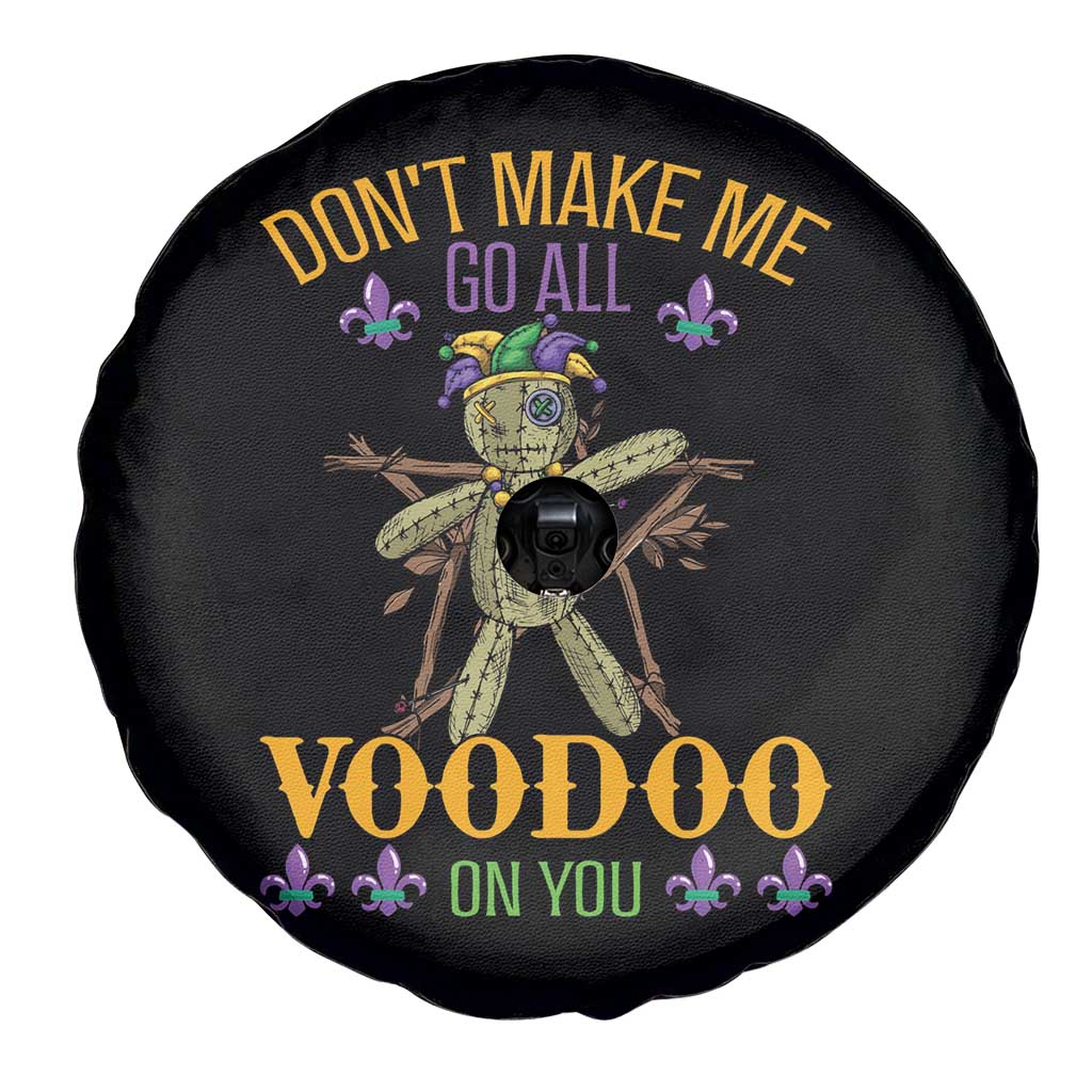Mardi Gras Spare Tire Cover Don't Make Me Go All Voodoo On You Creepy Doll TS09 Print Your Wear