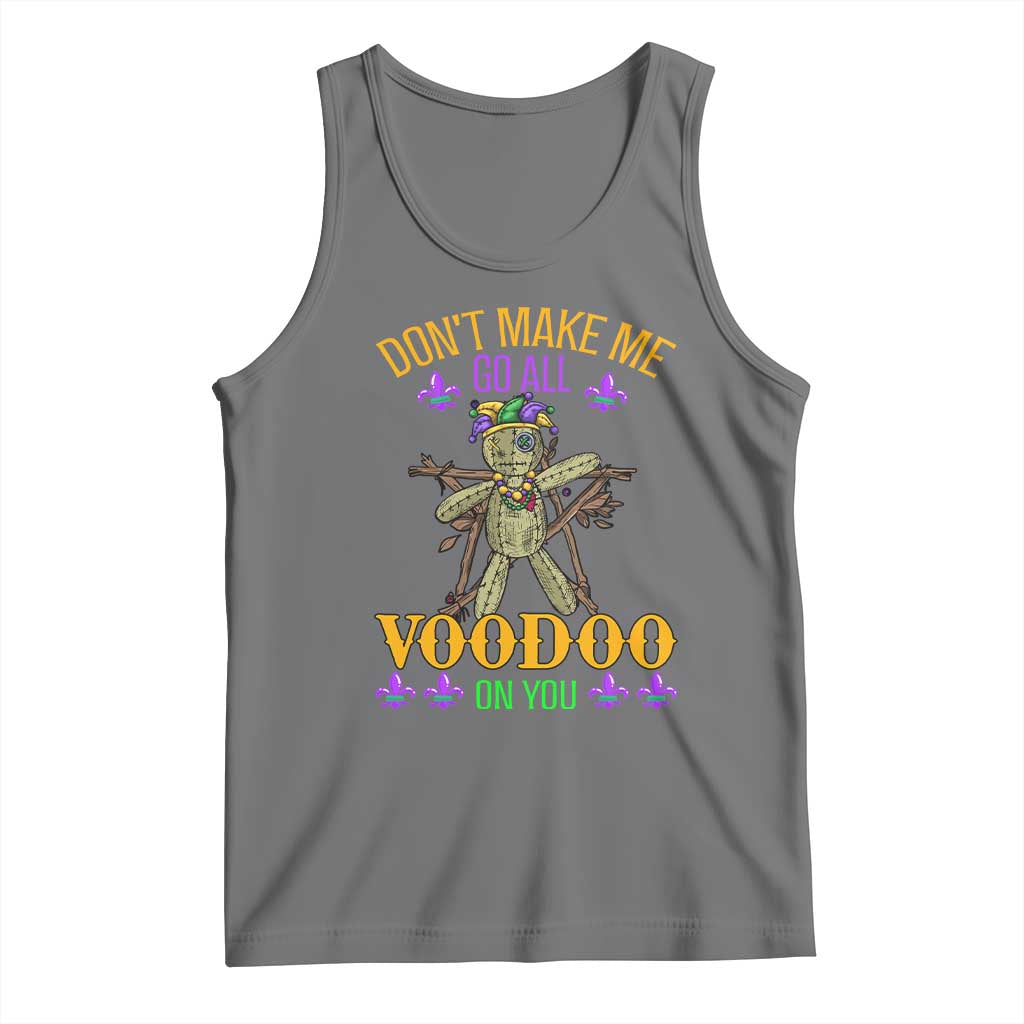 Mardi Gras Tank Top Don't Make Me Go All Voodoo On You Creepy Doll TS09 Black Heather Print Your Wear