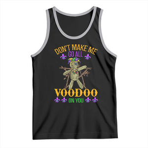 Mardi Gras Tank Top Don't Make Me Go All Voodoo On You Creepy Doll TS09 Black Athletic Heather Print Your Wear