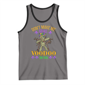 Mardi Gras Tank Top Don't Make Me Go All Voodoo On You Creepy Doll TS09 Deep Heather Black Print Your Wear