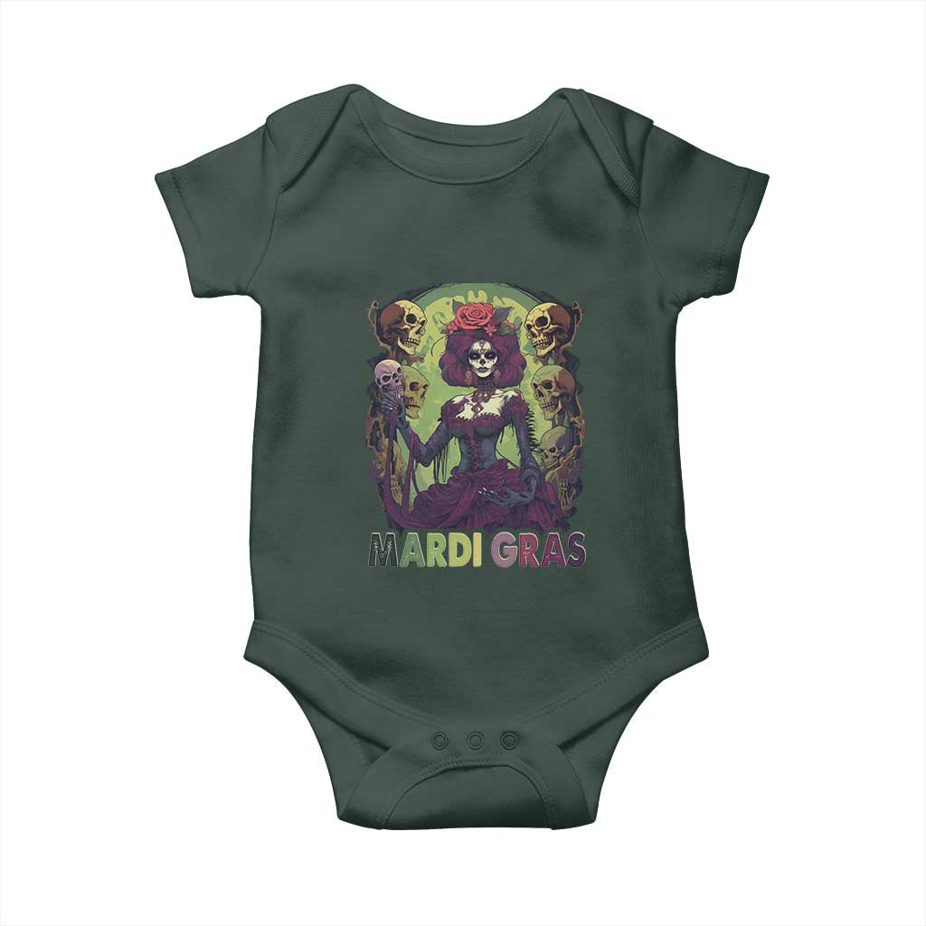 Mardi Gras Baby Onesie Voodoo Queen Skeleton Witch Creepy Skull TS09 Print Your Wear