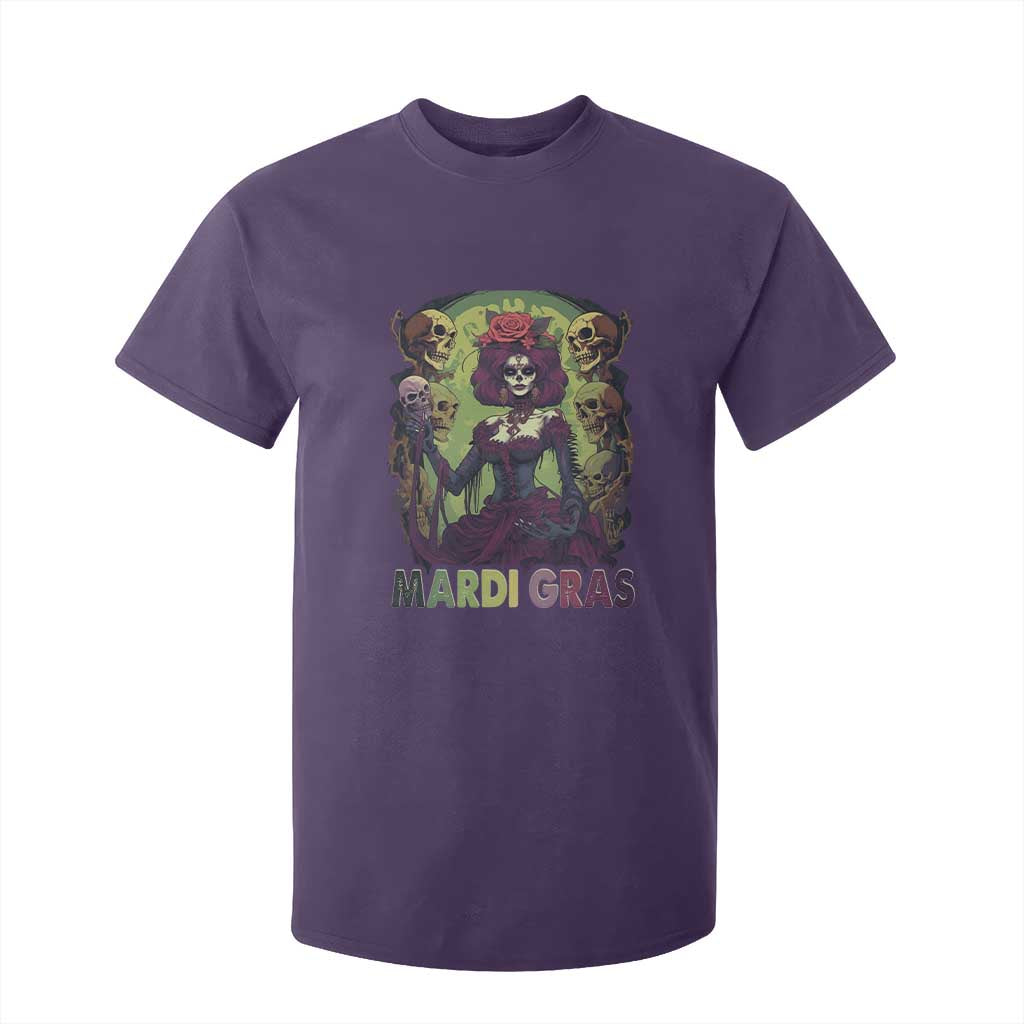 Mardi Gras T Shirt For Kid Voodoo Queen Skeleton Witch Creepy Skull TS09 Purple Print Your Wear