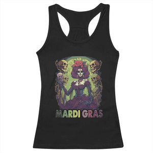 Mardi Gras Racerback Tank Top Voodoo Queen Skeleton Witch Creepy Skull TS09 Black Print Your Wear