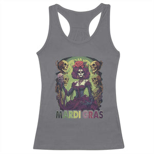 Mardi Gras Racerback Tank Top Voodoo Queen Skeleton Witch Creepy Skull TS09 Charcoal Print Your Wear