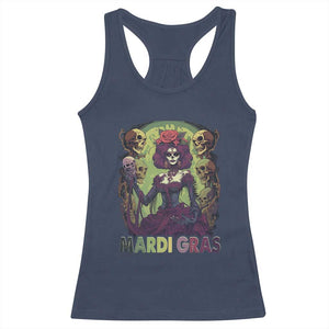 Mardi Gras Racerback Tank Top Voodoo Queen Skeleton Witch Creepy Skull TS09 Navy Print Your Wear