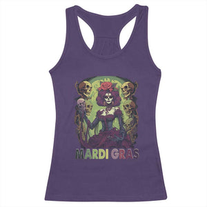 Mardi Gras Racerback Tank Top Voodoo Queen Skeleton Witch Creepy Skull TS09 Purple Print Your Wear