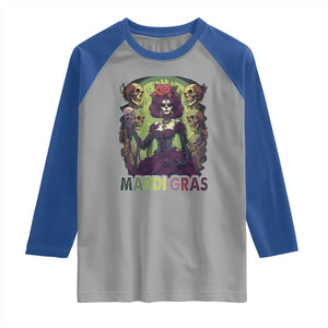 Mardi Gras Raglan Shirt Voodoo Queen Skeleton Witch Creepy Skull TS09 Sport Gray Royal Print Your Wear