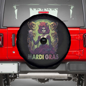 Mardi Gras Spare Tire Cover Voodoo Queen Skeleton Witch Creepy Skull TS09 Black Print Your Wear