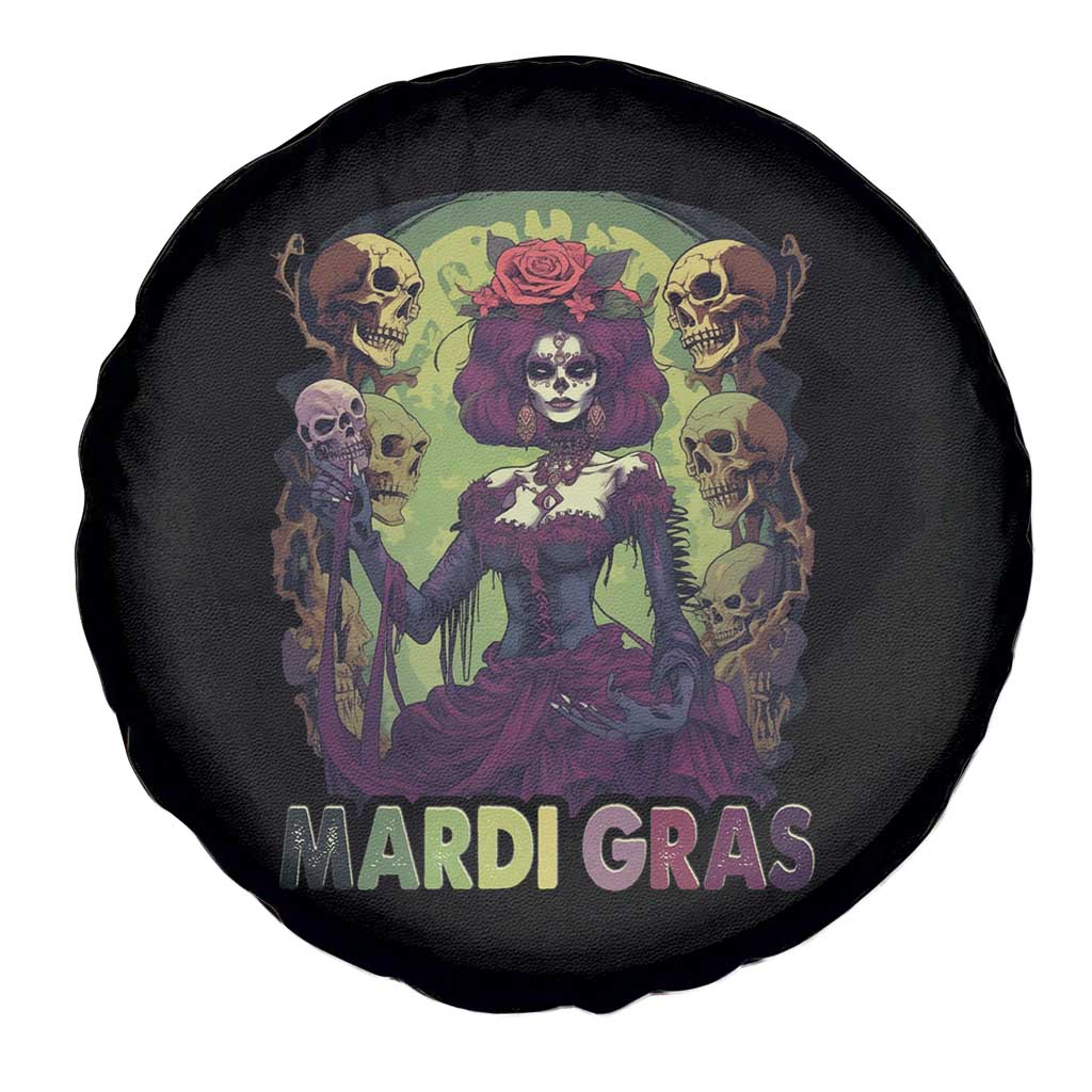 Mardi Gras Spare Tire Cover Voodoo Queen Skeleton Witch Creepy Skull TS09 Print Your Wear