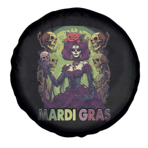 Mardi Gras Spare Tire Cover Voodoo Queen Skeleton Witch Creepy Skull TS09 Print Your Wear