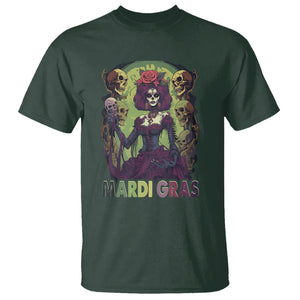 Mardi Gras T Shirt Voodoo Queen Skeleton Witch Creepy Skull TS09 Dark Forest Green Printyourwear