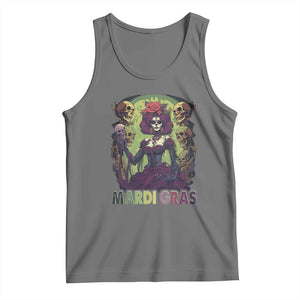 Mardi Gras Tank Top Voodoo Queen Skeleton Witch Creepy Skull TS09 Black Heather Print Your Wear