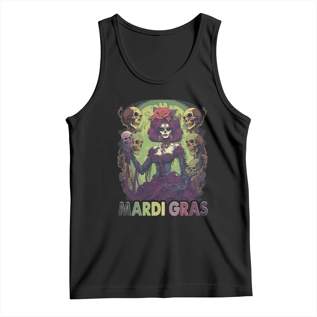 Mardi Gras Tank Top Voodoo Queen Skeleton Witch Creepy Skull TS09 Black Print Your Wear