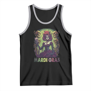 Mardi Gras Tank Top Voodoo Queen Skeleton Witch Creepy Skull TS09 Black Athletic Heather Print Your Wear