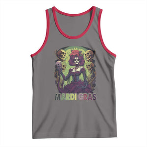 Mardi Gras Tank Top Voodoo Queen Skeleton Witch Creepy Skull TS09 Deep Heather Red Print Your Wear