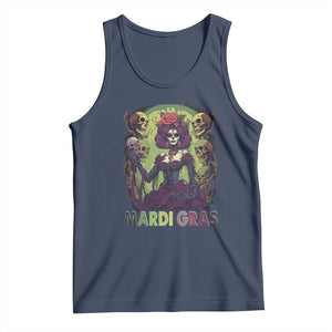 Mardi Gras Tank Top Voodoo Queen Skeleton Witch Creepy Skull TS09 Navy Print Your Wear