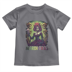 Mardi Gras Toddler T Shirt Voodoo Queen Skeleton Witch Creepy Skull TS09 Charcoal Print Your Wear