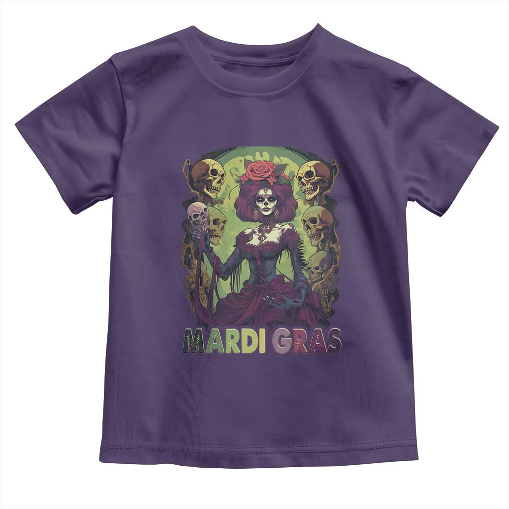 Mardi Gras Toddler T Shirt Voodoo Queen Skeleton Witch Creepy Skull TS09 Purple Print Your Wear
