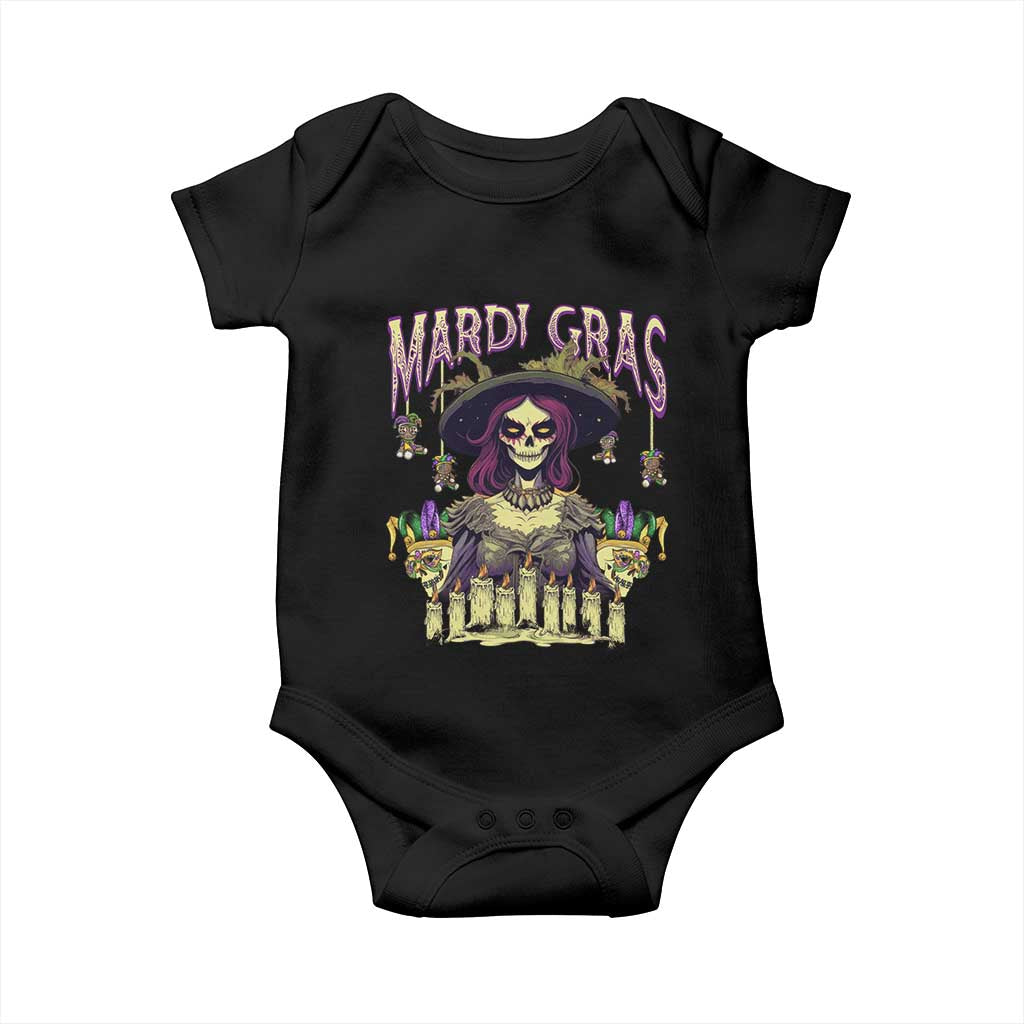 Mardi Gras Baby Onesie Voodoo Queen Creepy Doll TS09 Black Print Your Wear