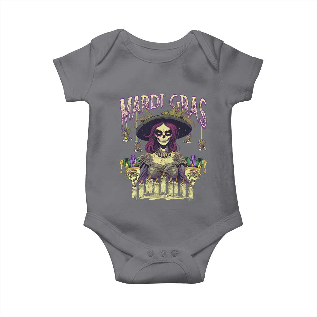 Mardi Gras Baby Onesie Voodoo Queen Creepy Doll TS09 Charcoal Print Your Wear