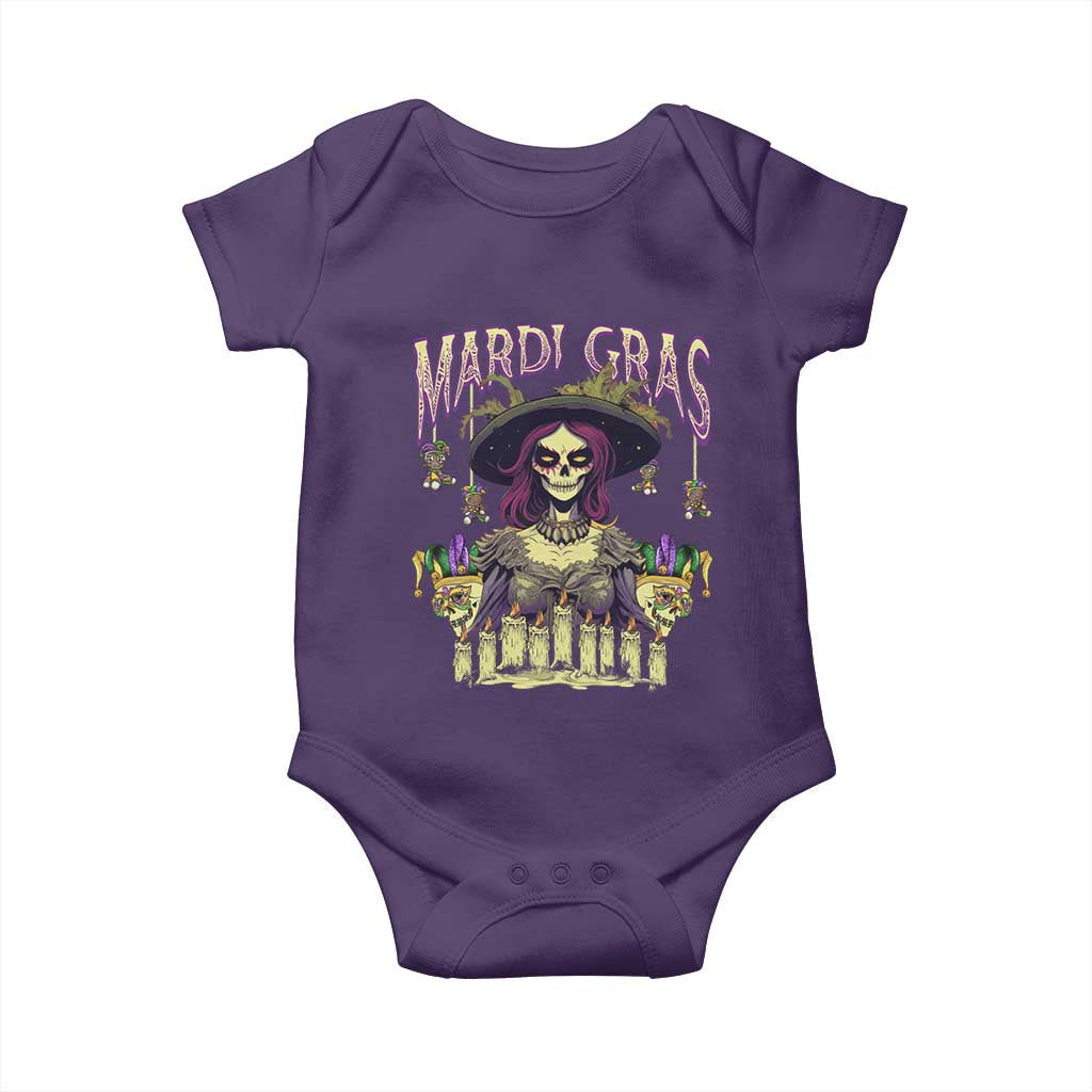 Mardi Gras Baby Onesie Voodoo Queen Creepy Doll TS09 Purple Print Your Wear