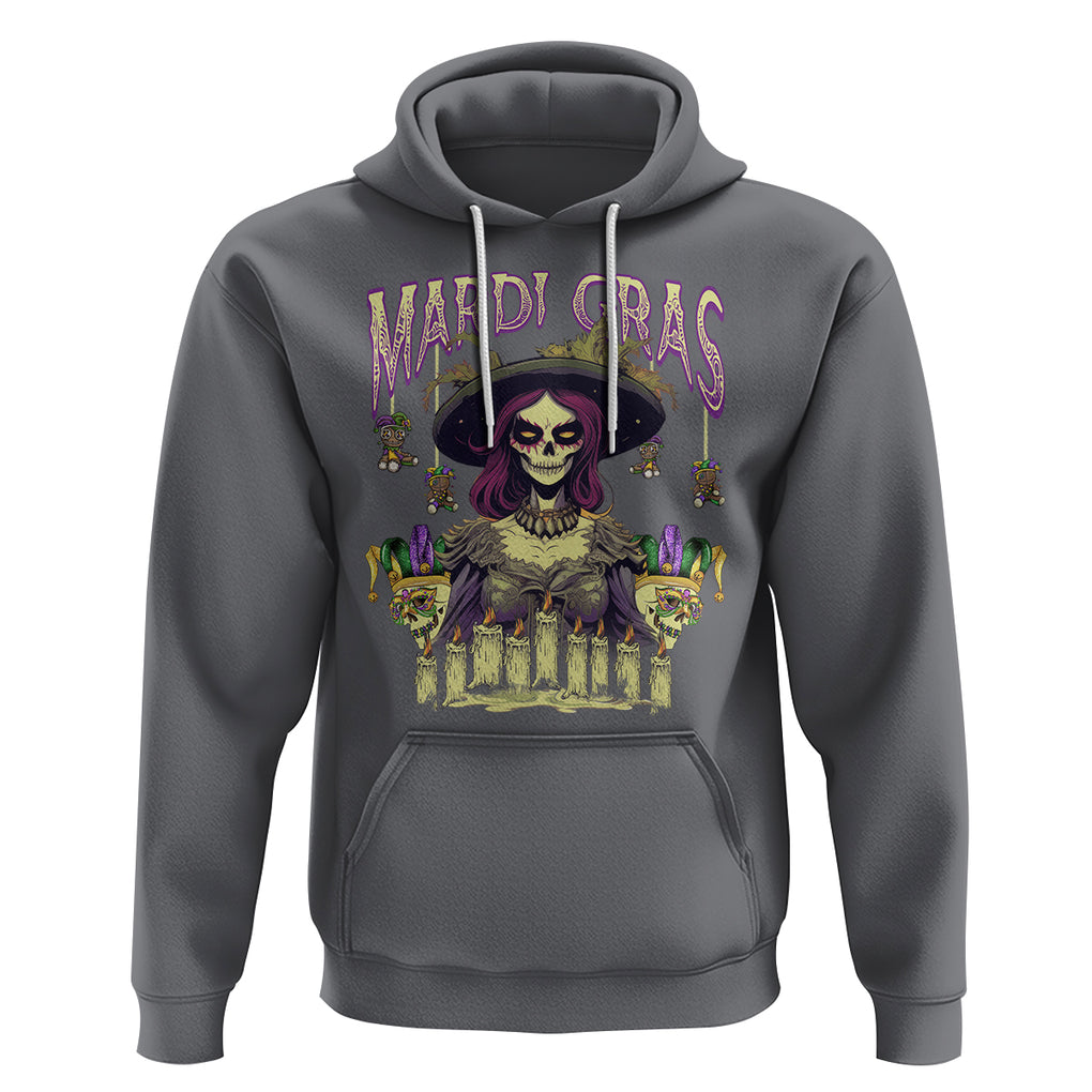 Mardi Gras Hoodie Voodoo Queen Creepy Doll TS09 Charcoal Printyourwear