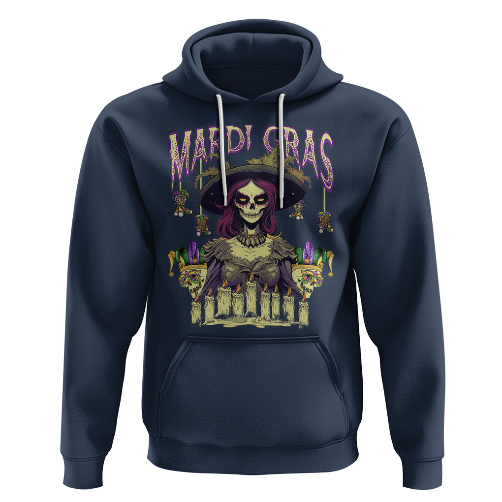Mardi Gras Hoodie Voodoo Queen Creepy Doll TS09 Navy Printyourwear