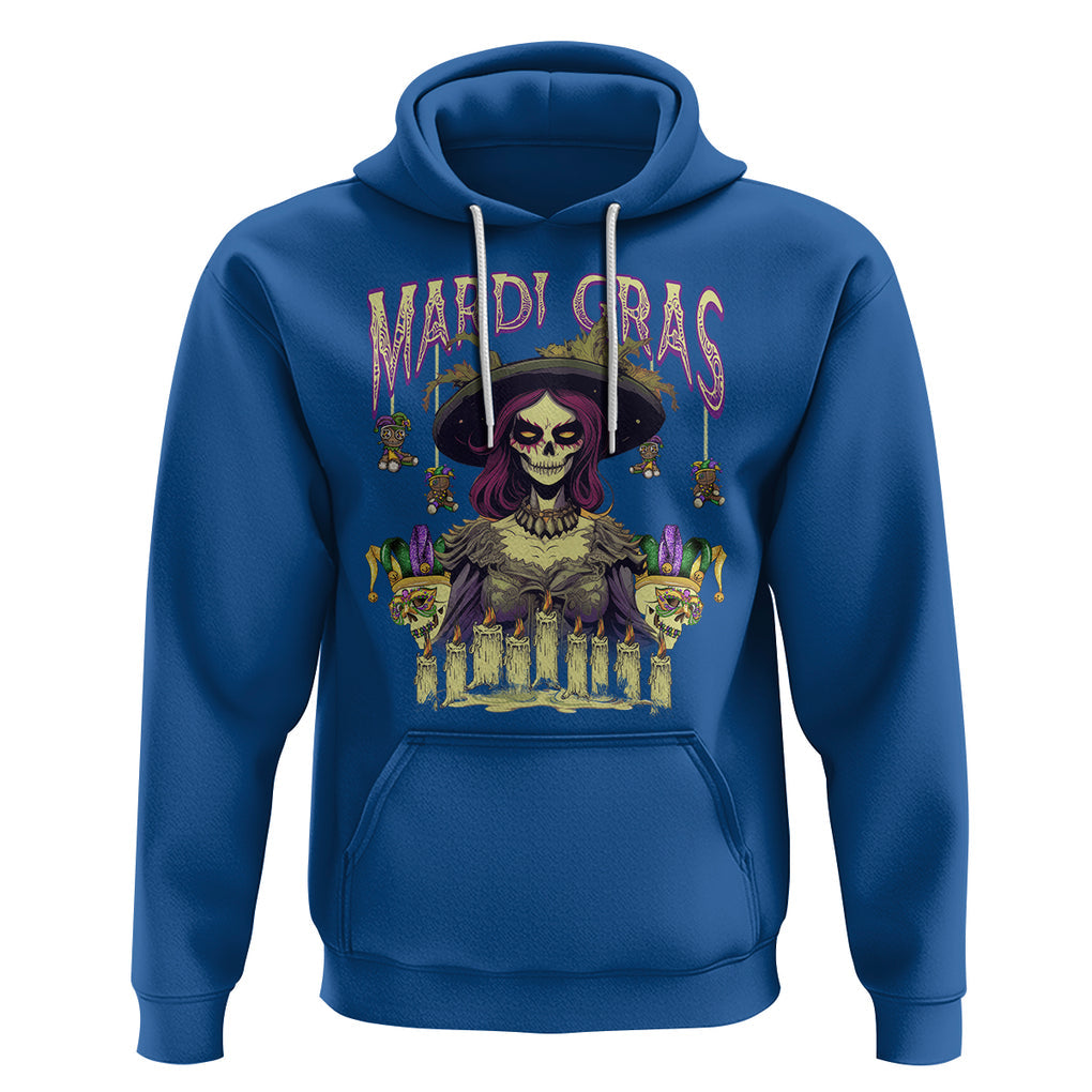 Mardi Gras Hoodie Voodoo Queen Creepy Doll TS09 Royal Blue Printyourwear