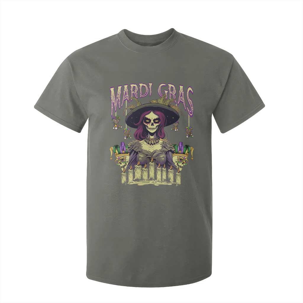 Mardi Gras T Shirt For Kid Voodoo Queen Creepy Doll TS09 Military Green Print Your Wear
