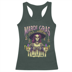 Mardi Gras Racerback Tank Top Voodoo Queen Creepy Doll TS09 Dark Forest Green Print Your Wear