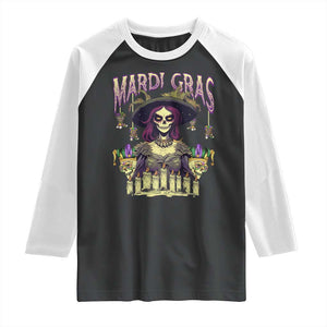 Mardi Gras Raglan Shirt Voodoo Queen Creepy Doll TS09 Black White Print Your Wear