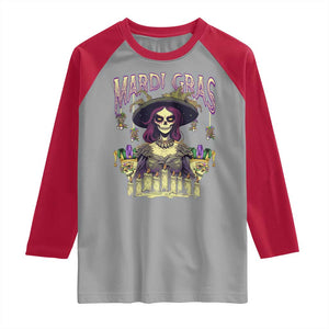 Mardi Gras Raglan Shirt Voodoo Queen Creepy Doll TS09 Sport Gray Red Print Your Wear