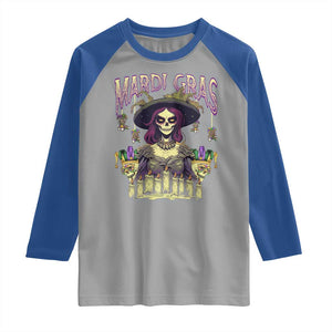 Mardi Gras Raglan Shirt Voodoo Queen Creepy Doll TS09 Sport Gray Royal Print Your Wear