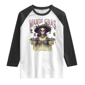 Mardi Gras Raglan Shirt Voodoo Queen Creepy Doll TS09 White Black Print Your Wear